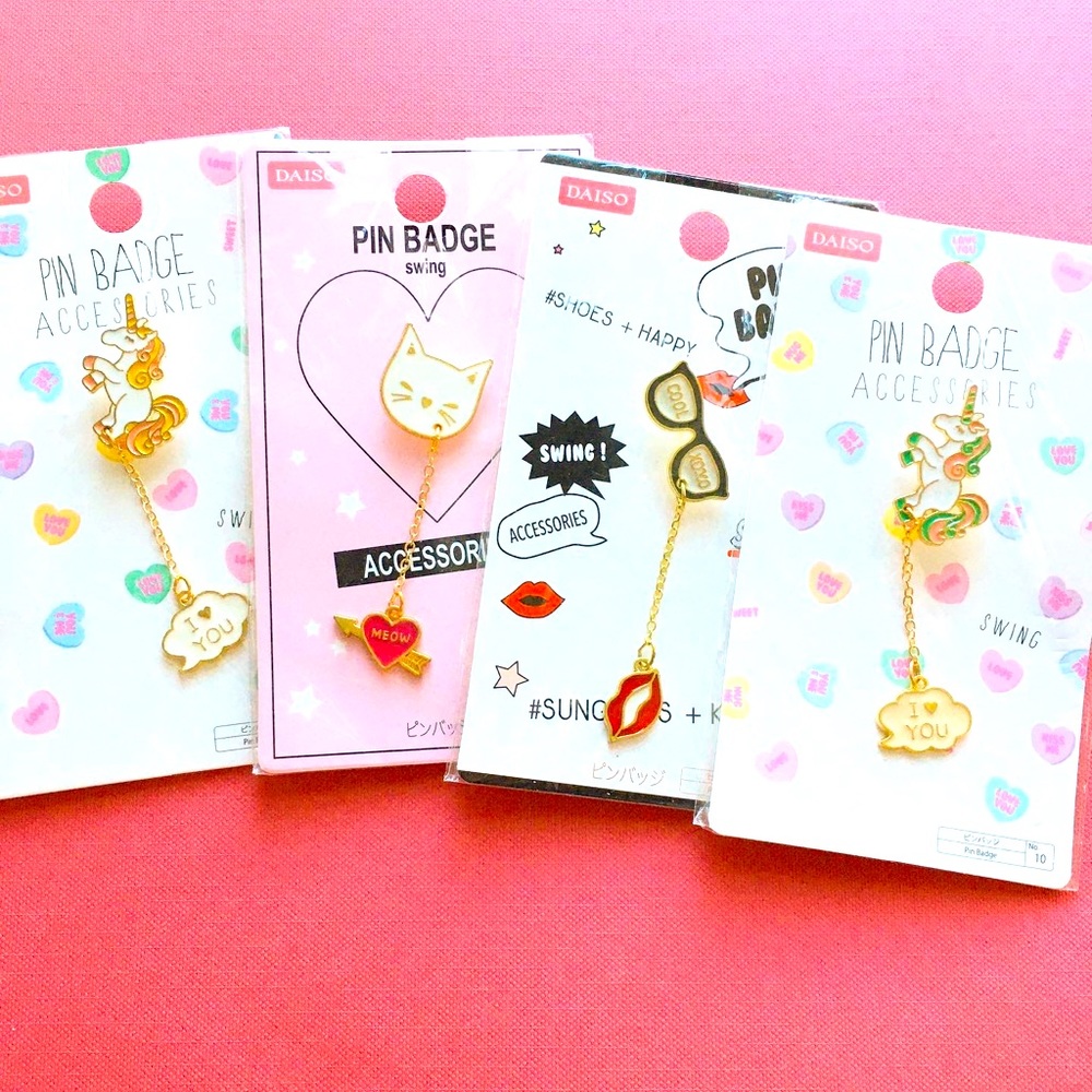 NWT Enamel Pin Badges - Set of 4